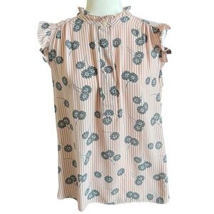 NWT Loft Ruffle Sleeveless Blouse M